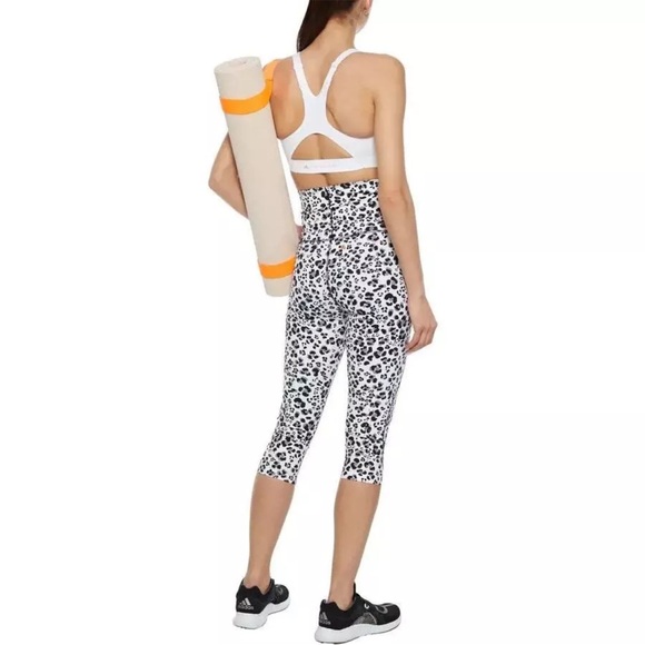 ADIDAS x Stella McCartney Cropped Leopard-Print Stretch Leggings Size: XS - Picture 2 of 16